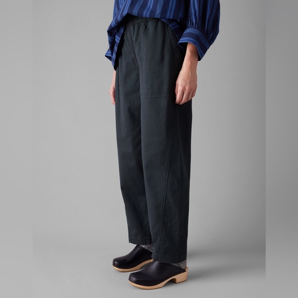 Toast Pants - TOAST Cotton Twill Pull On Pants Size 6 Small Med Black Grey Slate